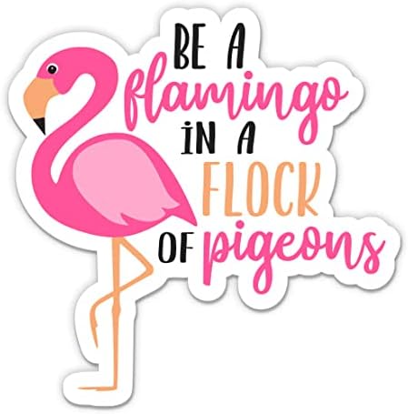 Budite flamingo u jatu naljepnice za golubove - 3 naljepnica za laptop - vodootporni vinil za automobil, telefon, boca vode - slatka