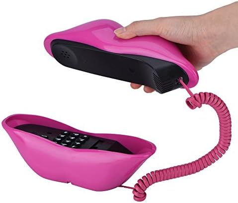 VBestlife žičana fiksni telefon, smiješna ruža crvena lip plastična telefona sa multifunkcijom za uređenje doma / jasno pozivanje