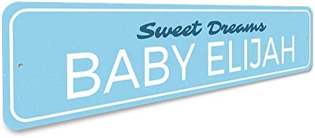 Slatki snovi Znak za bebe, Custom Dekor novorođenčadi, Baby Welcome Home Sign, rasadnik Aluminijumski dekor - 4 x 18