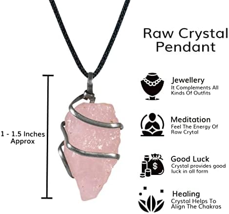 Yatskia sirovo kristalno ogrlica privjesak za muškarce i žene - ručno izrađene čakra kamenje - duhovni nakit - on / njeni pokloni