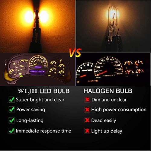 WLJH svijetlo žute T5 žarulje za zamjenu automobila mjerna ploča instrument table indikatorska svjetla upozorenja 73 74 286 2721 Led