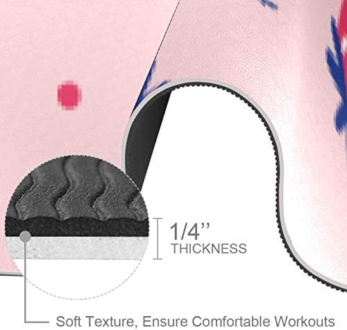 Unicey Strawberry Blossoming debela neklizajuća Vježba & amp; fitnes 1/4 prostirka za jogu za jogu Pilates & vježba za fitnes na podu