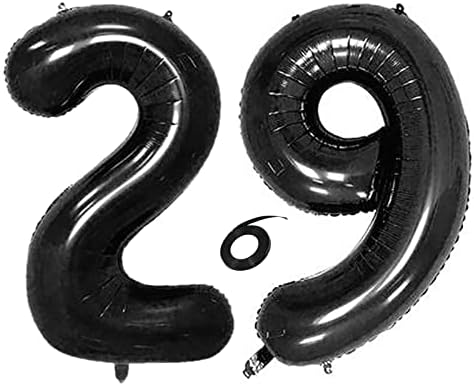 Broj 29 Baloni 32-inčni digitalni balon abeceda 29. rođendan baloni Digita 29 helijum baloni Veliki baloni za rođendanske potrepštine za vjenčanje Bachelorette Svadbeni tuš, crni broj 29