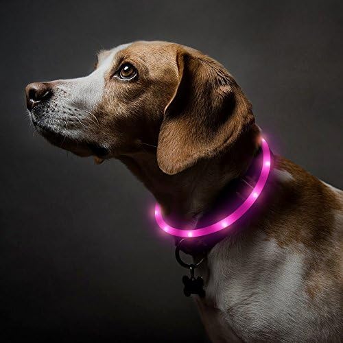 BSEEN Svijetli ovratnici za pse - silikonski LED ovratnik za pse, sjetlovni ovratnik za rezanje, užareni pasi za pješačenje za male srednje velike ogrlice