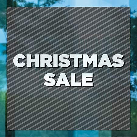 CGsignLab | Božićna prodaja -Stripes siva prozor Cling | 8 x8