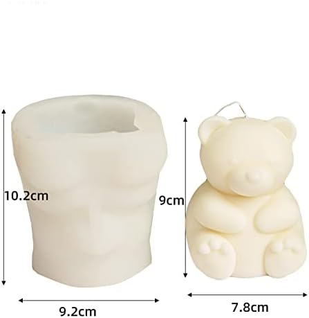 2 pakovanje medvjeda kalup za kalup kalup kalup kalup kalup od kalupa od silikonskog kalupa za smolu kalup kalup sapuna za pravljenje kalupa kalupa za pravljenje kalupa kalupa za obnavljanje materijala 3D medvjeda kalup za sapun
