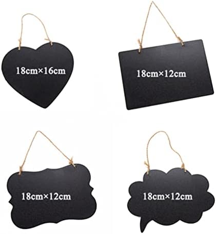 NUOBESTY Tabs crna ploča 6kom viseća tabla znakovi dvostrani srčani oblak oblik dvostrana ploča za poruke viseća drvena dekoracija
