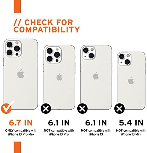 URBAN ARMOR GEAR UAG iPhone 13 Pro Max Case [6.7-inčni ekran] plazma, pepeo & iPhone 13 Pro Max [6.7-inčni ekran] 9h kaljeno staklo