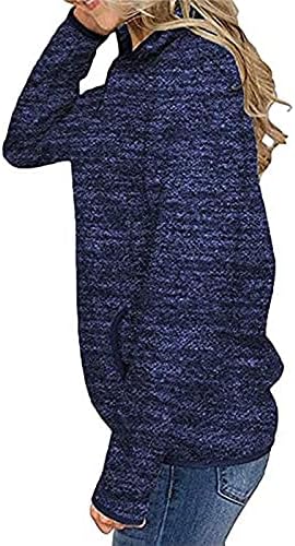 Fmchico ženska ovratnik sa zatvaračem Casual pulover Duks tunike s džepovima