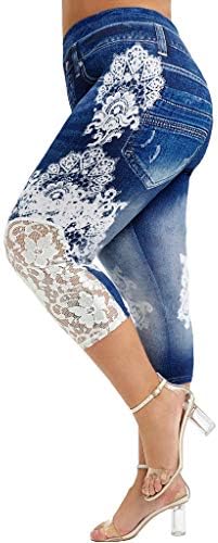 SSDXY Yoga hlače High Squik Tummy Control čipke za ispis nogavice za žene redovne i plus veličina sužene atletske sportske hlače