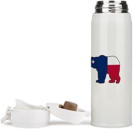 Texas zastava medvjeda od nehrđajućeg čelika izolirana voda za vodu šalica za kavu za sportski biciklizam planinarenje