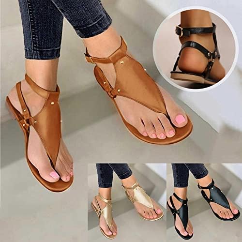 Theng sandale za žene Open cipele za nožni prste ravne sandale za plažu Dame kopče kaiple Flip flops cipele ženske sandale