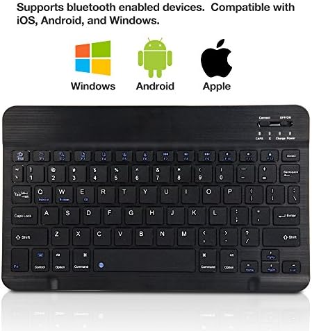 BoxWave tastatura kompatibilna sa Fusion5 104bv2 Pro-SlimKeys Bluetooth tastaturom, prenosiva Tastatura sa integrisanim komandama - Jet Black