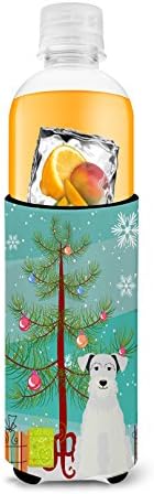 Caroline's bysures BB4178MUK veseli božićni stablo minijaturni šnaucer bijeli ultra Hugger za tanke limenke, može hladnije rukav humger stroj za pranje rukav za piće