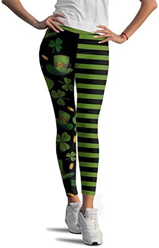 IIOUS St.Patrick's Day zelene gamaše za žene visoke struk tekuće joge milama blagoslovljene i sretne četkice za vježbanje hlače