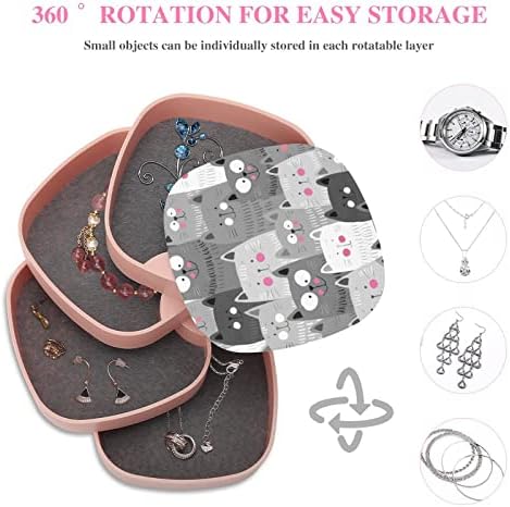 Nahan nakit kutija Mačke uzorak Prijenosni putni nakit Case ABS nakit za skladištenje ružičaste za ogrlice Prsten Minđuše