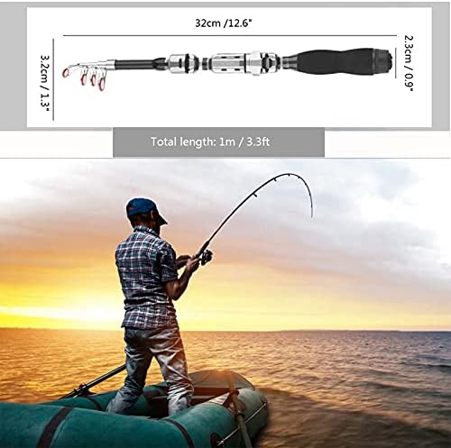 JUBAPOZ ribolovni štap teleskopski ribolov kombo prenosivi ribolovni pol. Pocket teleskopska šipka za odrasle djeca na otvorenom sportski