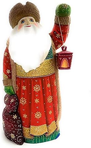 Autorski drveni božić ruski Santa Claus Figurine 13,77 visoki je ljupko uređen i naslikao ruski umjetnici iz Sergieva Posade.handmade u Rusiji.
