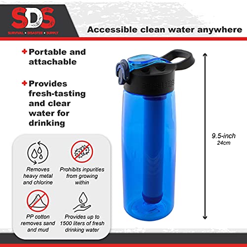SDS boca za filtriranje vode - plavo filtriranje vode za boce za vodu Putowor Turistic za siguran pijući kamp za pročišćivač vode