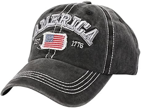 Američka zastava za bejzbol kapu za muškarce, klasični način podesivog niskog profila Vintage vezeni šešir