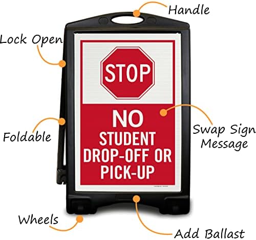 SmartSign Zaustavite se ne prekidajte ili pokupite set A-okvir A-okvir trotoarski komplet, 36 x 24 , ugrađeni prijenosni plastični