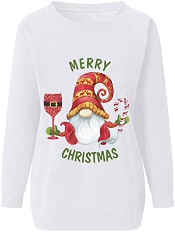 Ženski Božić sobovi duksevi smiješna slatka grafička košulja prevelika Crewneck Dugi rukav pulover vrhovi