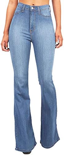 Blarne traperice za ženske džepove visokog struka Široke traperice za noge, pantalone za mršavljenje