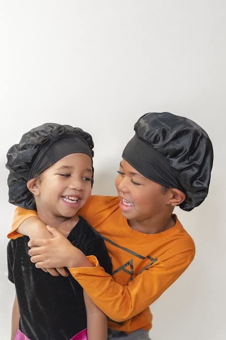 2pcs Pack Kids Bonnet Baby Bonnet Satin Bonnet svilene motorne za djevojke dječake Toddlere kovrčava pletenice za kosu.