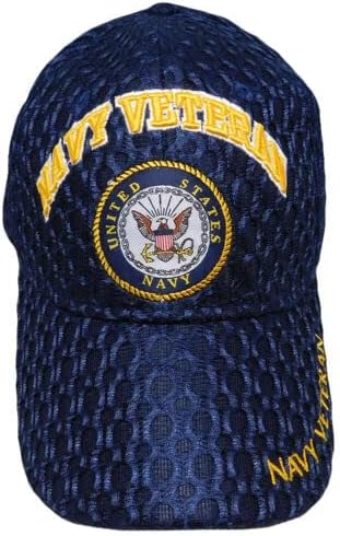 Američka mornarica USN veteran amblem Vet teksturirana mrežasta plava 3d vezena kapa šešir
