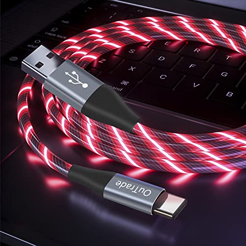 Obriši USB Tip C kabel, 3A LED svjetlo Podizanje brzog punjenja Kompatibilan sa Samsung Galaxy S20 / S10 / S9 / S8, LG V40, USB-C