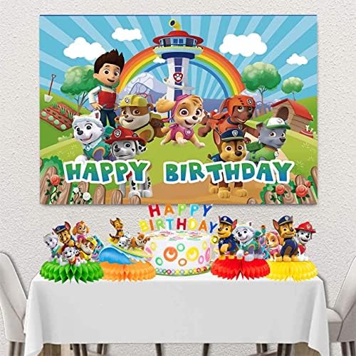 9 komada Cartoon Dog Patrol rođendanski ukrasi, saćasti središnji dijelovi, ukrasi za stolove, potrepštine za rođendanske bebe i djecu.