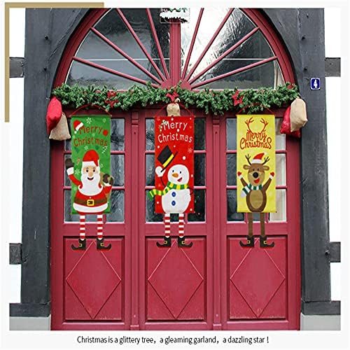 Yayiya 334A2K veseli božićni trijem potpisuje vrata Garland ukrasi Xmas Novogodišnji viseći platneni ukrasi