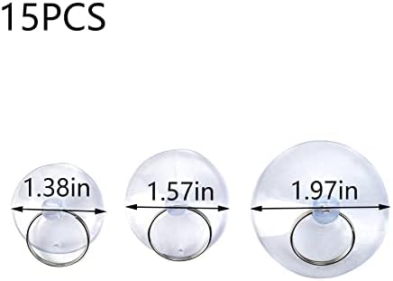 Tighall 15pcs mini čista usisna čaša sa prstenovima, PVC multifunkcionalna petlja za usisnu čašu za prozorski zidni vešalica ili LCD