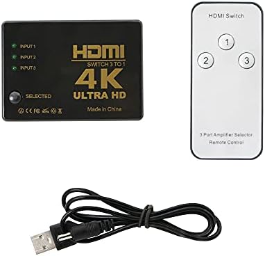 Qiannenon HDMI prekidač 3 u 1 out HDMI selektor prekidača 3 Port okvir sa IR daljinskim upravljačem HDMI 1.4 HDCP podrška 4K ultra HD 3D 3840 / 2160p / 1080p