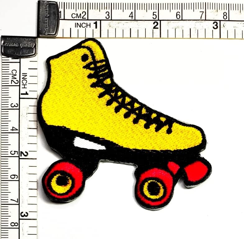 Kleenplus Yellow roller Skates Patch Crafts Arts šivenje Repair roller Skates klizanje crtani vezeni gvožđe na šivati bedž zakrpe za DIY farmerke Jacket torba ruksak kape