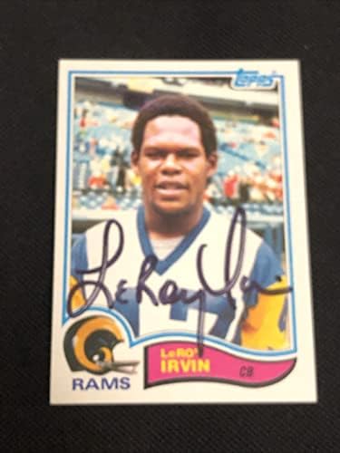 Leroy Irvin 1982 topps Rookie potpisala je autogradna karta br. 380 Los Angeles Rams - nogometne ploče sa rookie-om