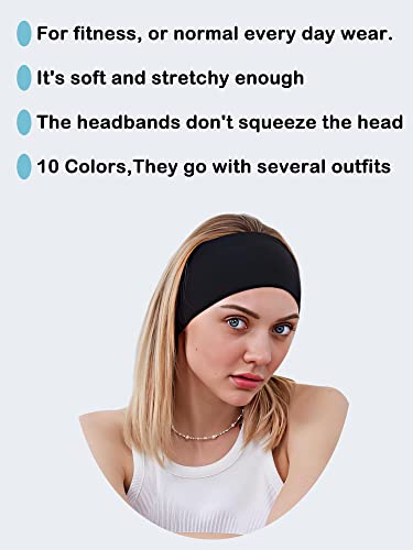 10 pakovanja traka za glavu za žene sportske trake za glavu široke trake za kosu znojna traka za kosu neklizajuće rastezljive trake za jogu sport vežbanje fitness dodataka za kosu za žene