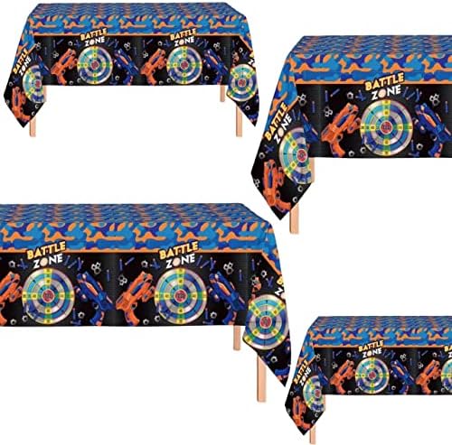 Oojami 4 paketa Dart War Battle Zone poklopac stola veličina 54 x 108 idealno za dekoracije za zabavu u Dart War Battle Zone