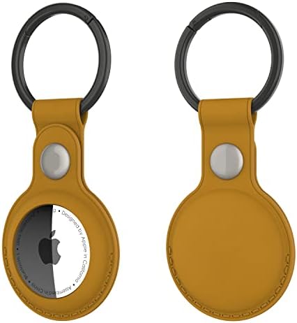 Punkcase futrola od prave kože za AirTag zaštitni držač poklopca kože protiv ogrebotina sa petljom za ključeve za AirTags / sigurno se pričvršćuje na ključeve, ruksake i prtljag [krema]