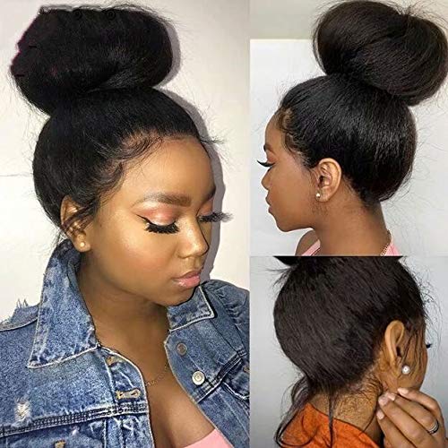 HD Lace Front Straight Yaki Hair 360 Lace Frontal Wig Pre Plucked with Baby Hair Brazilski Yaki Straight Lace Front Human Hair perike