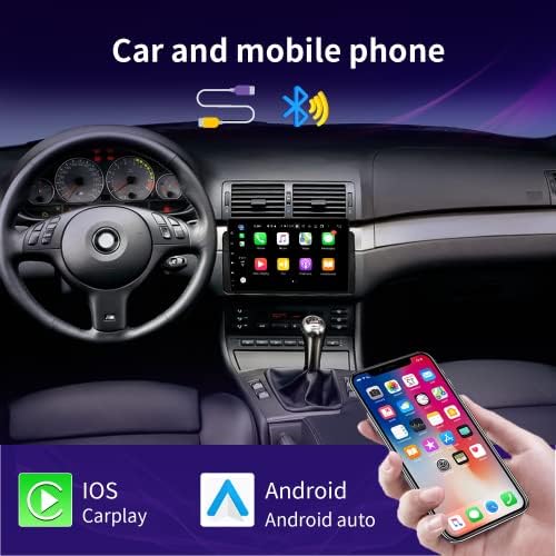 Wireless CarPlay & amp; Android Auto Car Stereo kompatibilan sa BMW serije 3 E46 1999-2005 Android 10.0 dvostruki Din 4+32GB Auto
