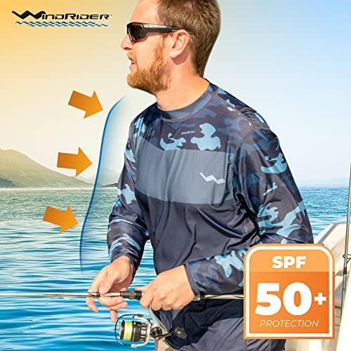 UPF50 + ribolovne majice s dugim rukavima za muškarce - odzračene strane, lagana težina, Wicking