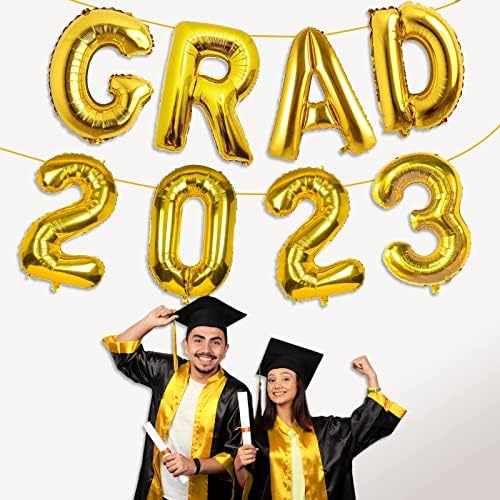 40-inčni baloni za diplomiranje GRAD Banner, ogromno zlato 2023 Baloni za diplomiranje, diplomski baloni 2023 za dekoracije diplomiranja 2023