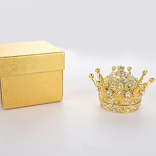 Longsheng - od 2001. godine - Gold Crown Ručno oslikano crveno jaje prsten nakit trinket kutija za vjenčanje Poklon Kolekcionarska