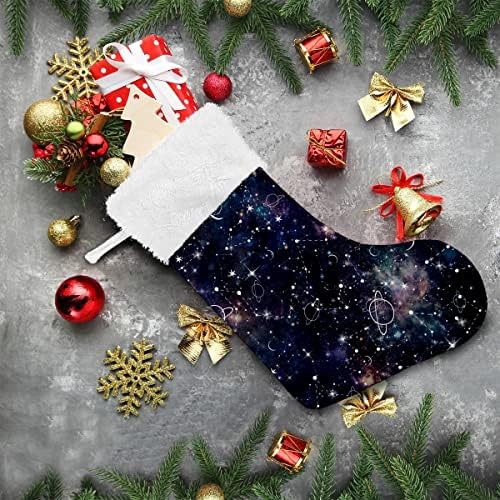 Božićne čarape Night Planet Star Galaxy White Plish Manfferizirane Velvet Obiteljski odmor Personalizirano Veliko skladištenje Xmas Party Decoration 17.71