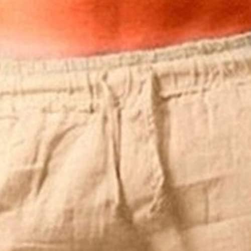 Jeke-DG muške pamučne kratke hlače Ležerne prilike Stretch struk Kapri kratke hlače Aktivne vježbe Lounge Hotcres