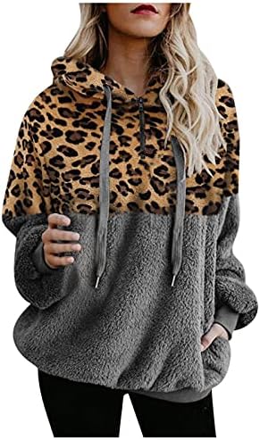Hoodies Firero za ženske predimenzionirane dvostruko nejasne tople casual labavo pulover s kapuljačom s kapuljačom s džepovima