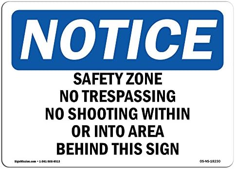 Znakovni znak OSHA - sigurnosna zona bez prevara Nema pucnjave unutar | Kruti plastični znak | Zaštitite svoje poslovanje, radno mjesto,