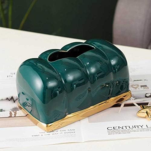 Kutija tkiva kreativna keramička mačka kutija za tkiva šape Početna Dnevna soba tamno zelena zlatno pozlaćena simpatična umjetnosti