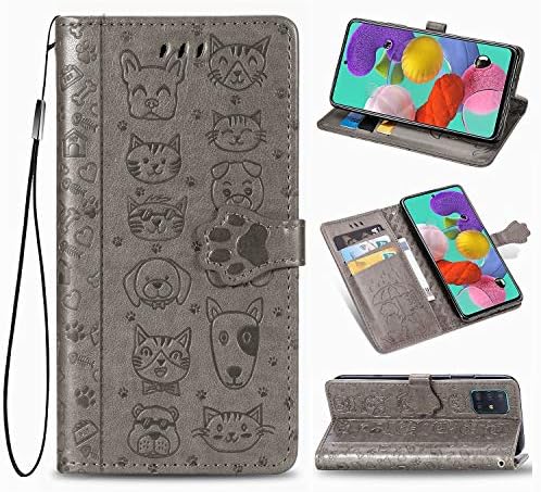 Zyzx Samsung Galaxy A71 5G Cartoon Girl torbica za novčanik, preklopna telefonska školjka u stilu mačke psa sa utorom za kreditne kartice i postoljem otporna na udarce magnetna zaštitna futrola za Samsung Galaxy A71 5G MG